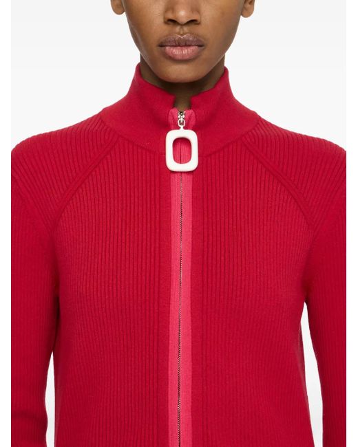 J.W. Anderson Red Zip-Up Cardigan