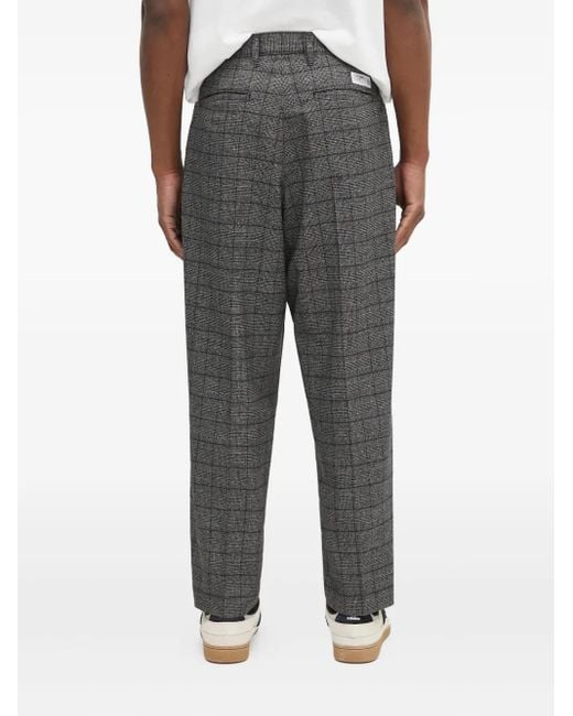 Neighborhood Karierte Hose mit Bundfalten in Gray für Herren