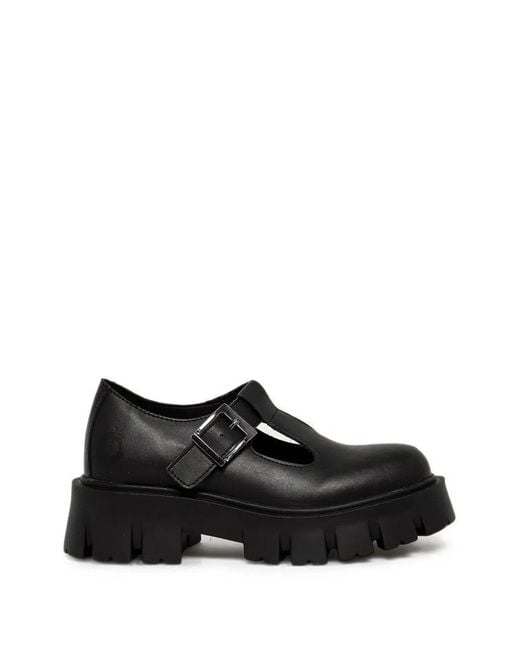Altercore Black Buckle-Fastening Chunky-Sole Shoes