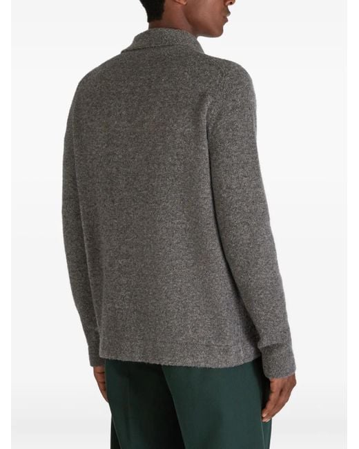 Zanone Gray Patch-Pocket Cardigan for men