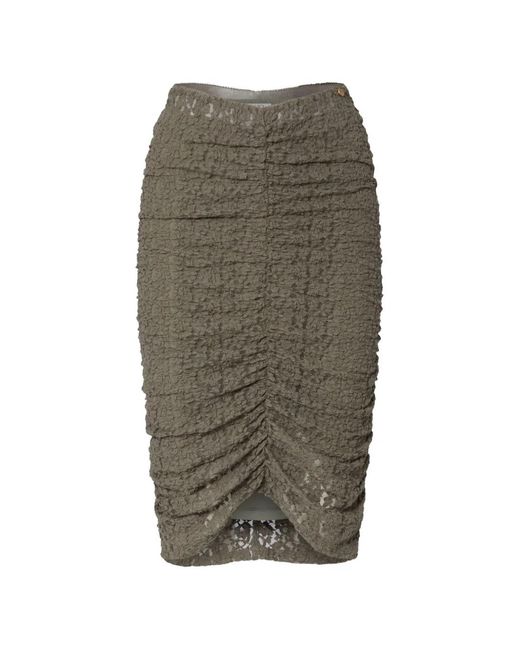 Liu Jo Gray Midi Lace Skirt
