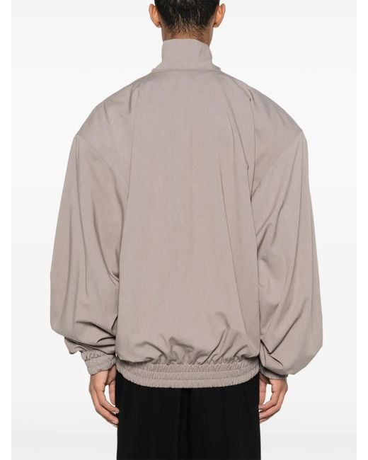 Gcds Gray Logo-Appliqué Drop-Shoulder Jacket for men