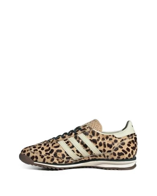 Adidas Brown Sl 71 Og Leopard-Pattern Sneakers