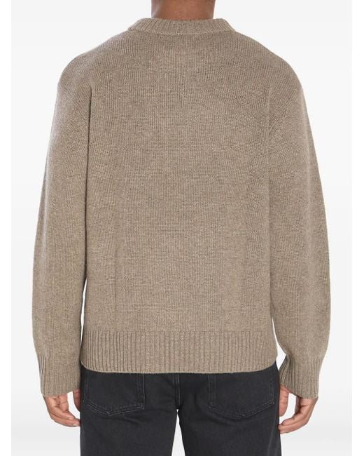 Jersey de cachemira en canalé con cuello redondo Lisa Yang de hombre de color Natural
