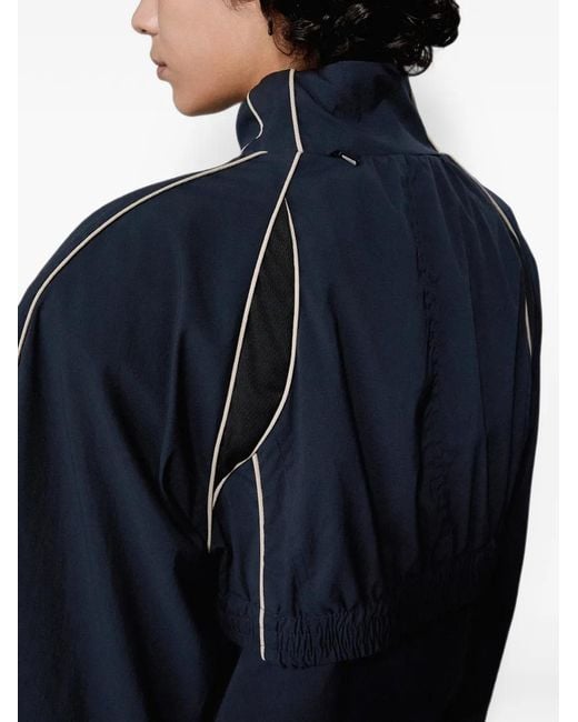 SRVC Studio Blue Slash Cropped Track Jacket