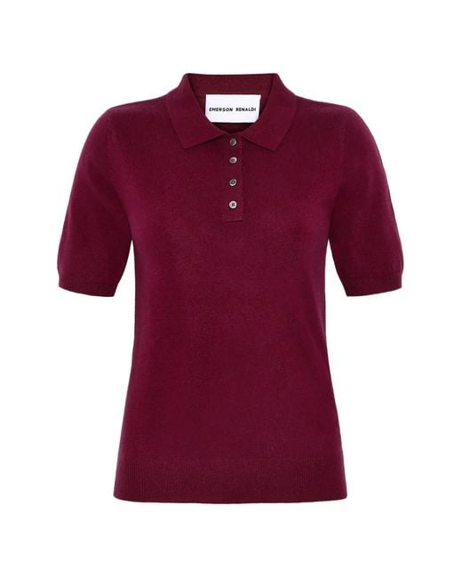 EMERSON RENALDI Red Short-Sleeve Polo Top