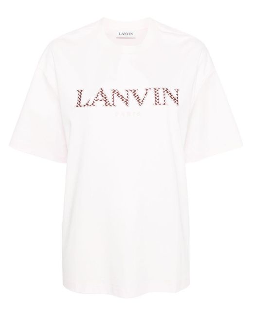 Camiseta con parche del logo Lanvin de color White