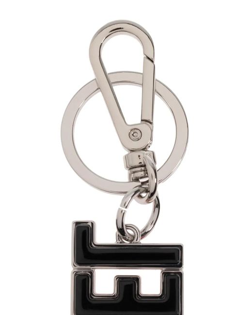 DIESEL White Dsl 3D Metal Keyring for men
