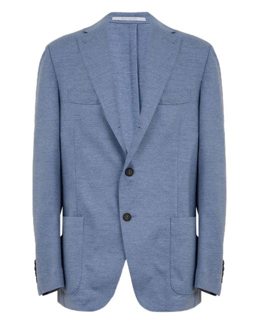 Eleventy Blue Single-Breasted Blazer for men