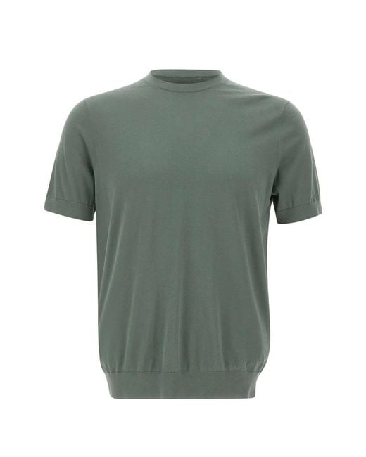 Diktat Green Short-Sleeve Crew-Neck Sweater for men
