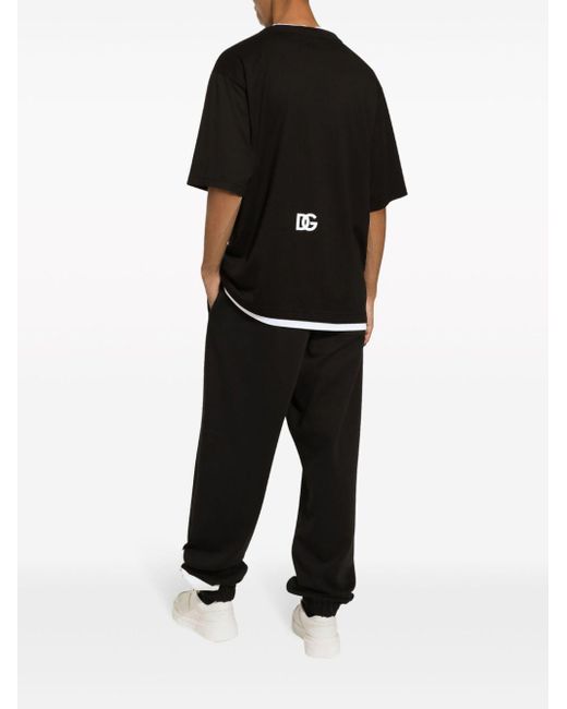 Pantalon de jogging en coton à logo Dolce & Gabbana pour homme en coloris Black