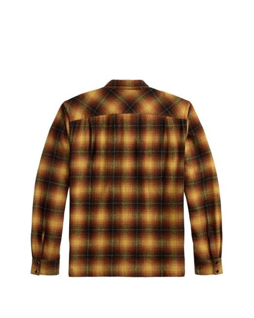 RRL Brown Plaid Button Shirt for men