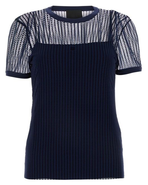 Givenchy Blue Polka Dot Tulle T-Shirt