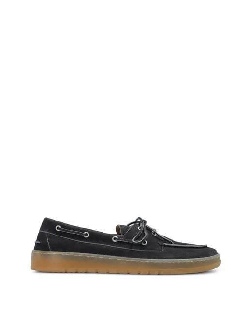 POSA White Boat Brushed-Suede Boat Shoes for men