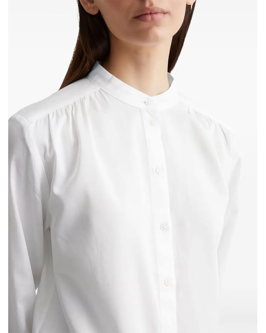 Marc O' Polo White High-Neck Button-Up Shirt