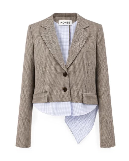 Monse White Back Cascade Blazer