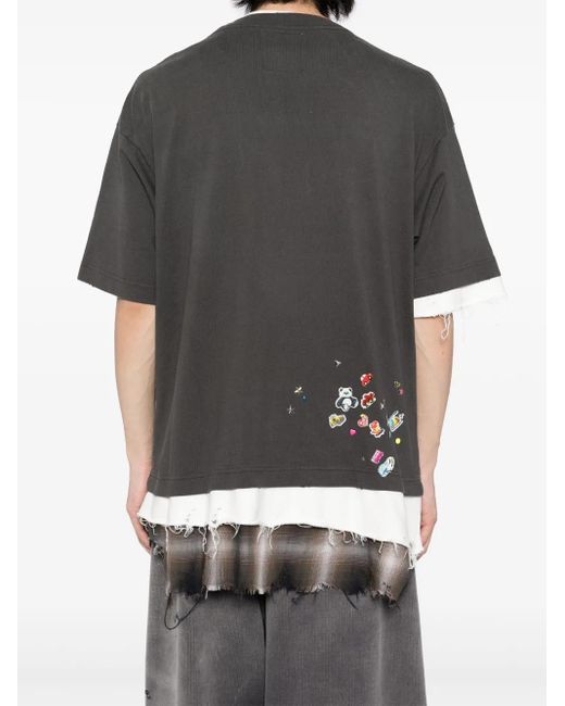 Maison Mihara Yasuhiro Black Layered T-Shirt for men