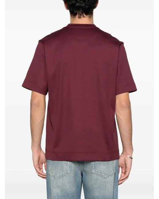 Fendi Red Logo-Plaque T-Shirt for men
