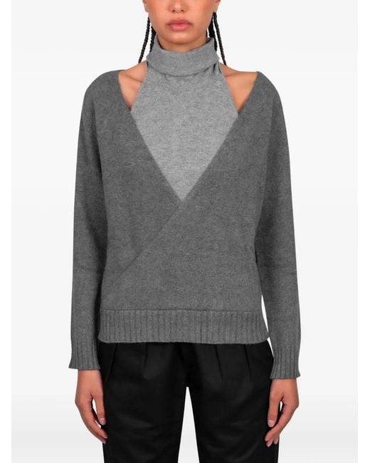 GIMAGUAS Gray Zante Cut-Out Sweater