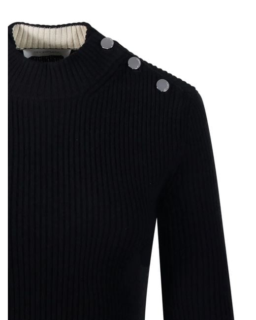 Sportmax Black Button Ribbed Knitwear