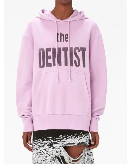 J.W. Anderson Pink Graphic-Print Cotton Hoodie
