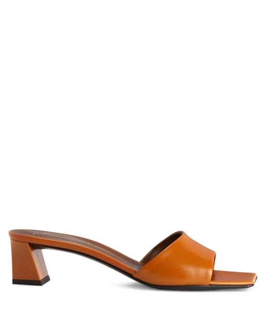 Giuseppe Zanotti ブロックヒール ミュール Brown