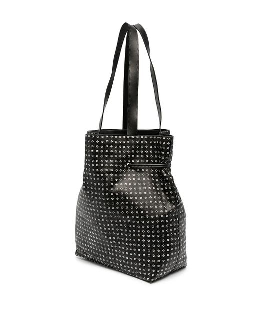 10 Corso Como Black Spot Print Leather Bucket Shoulder Bag