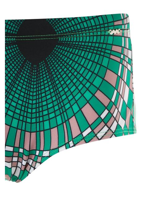 Amir Slama Green Cocar Print Trunks for men