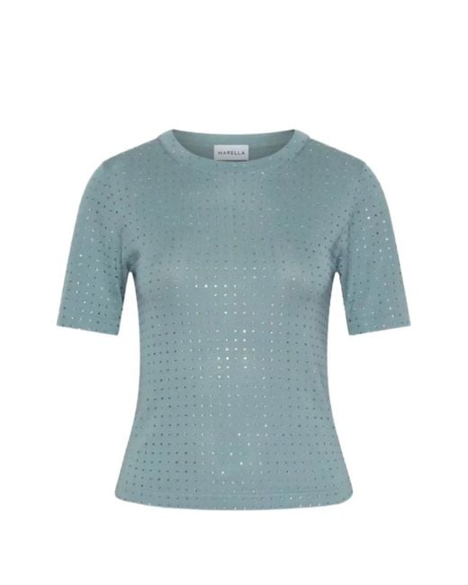 Marella Blue Rhinestone-Embellished T-Shirt