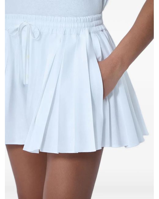 Lacoste White Pleated Drawstring Mini Skirt