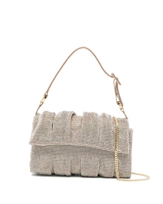 Bolso de hombro con detalles de cristal y pliegues Benedetta Bruzziches de color Natural