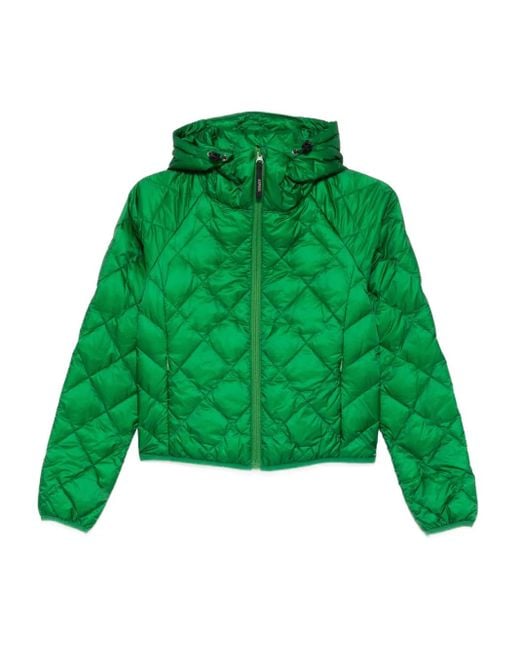 Aspesi Green Quilted Hooded Jacket