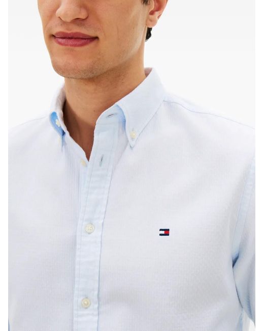 Tommy Hilfiger White Flex Technology Long-Sleeve Shirt for men