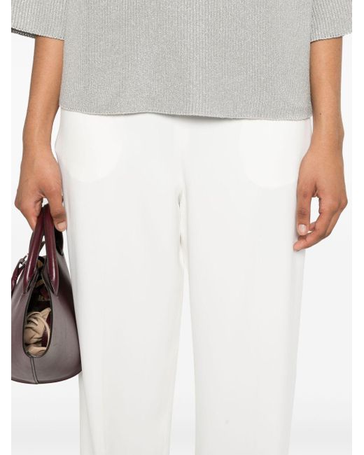 Pantalones con cinturilla elástica Fabiana Filippi de color White