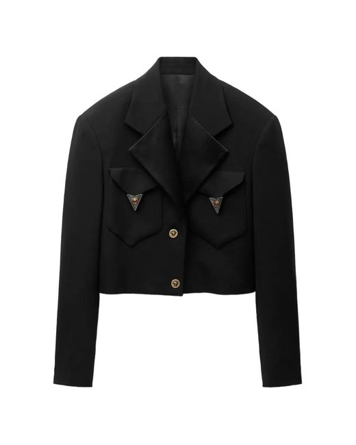 Versace Black Medusa-Hardware Cropped Jacket