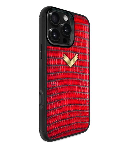 Velante Red Lizard-Texture Iphone 16 Pro Max Case