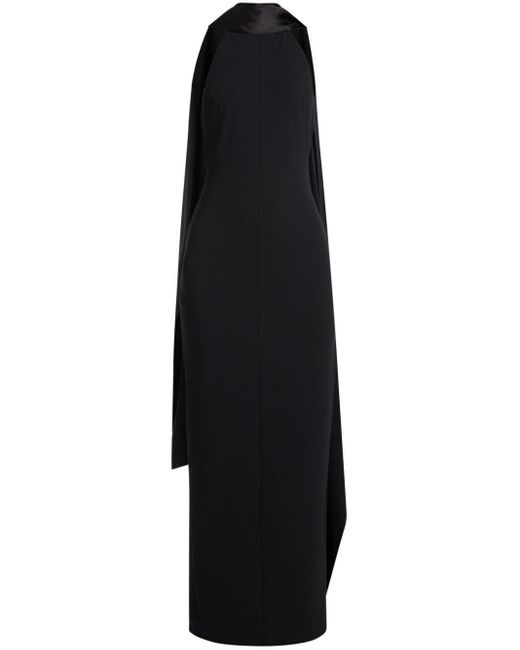Solace London Black Dahlia Crepe Column Gown