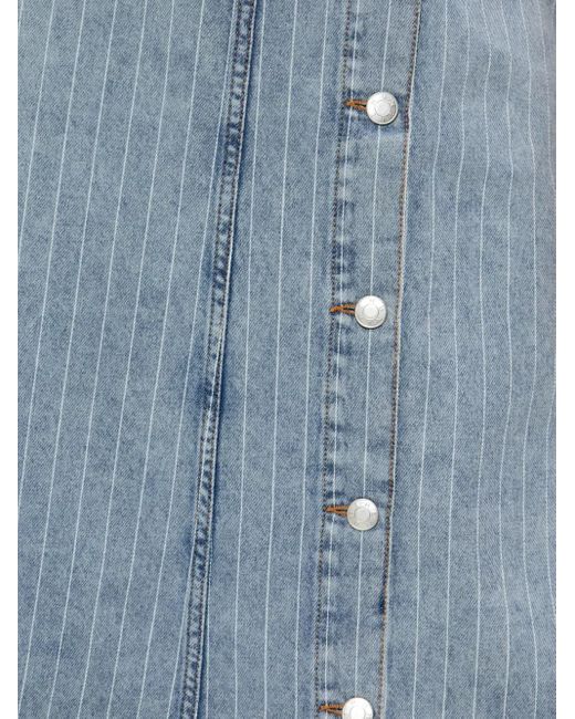 Munthe Blue Button-Down Denim Skirt
