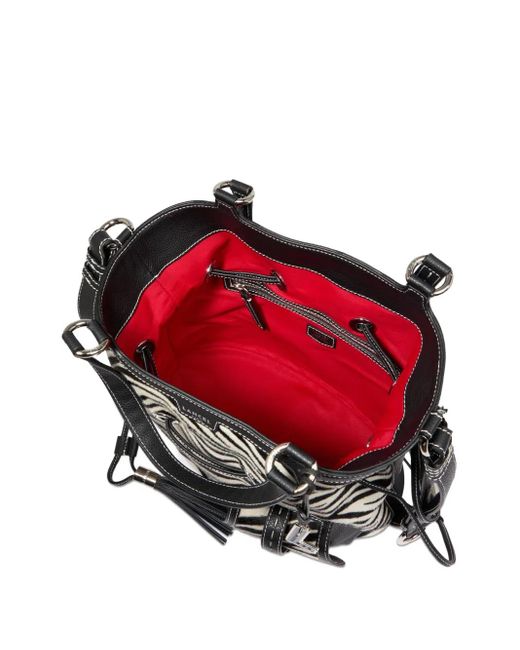 Lancel Black Premier Flirt Beuteltasche Mit Zebra-Print