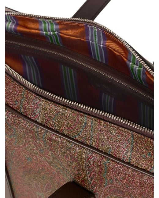 Etro Brown Arnica Document Bag for men