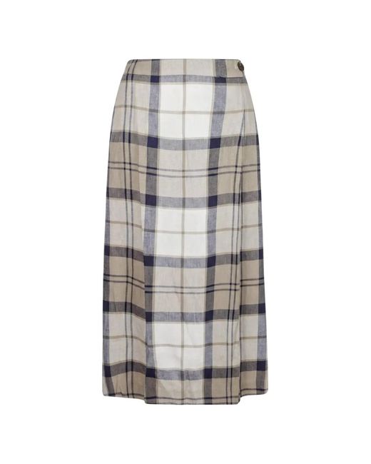Barbour Gray Ballina Midi Skirt