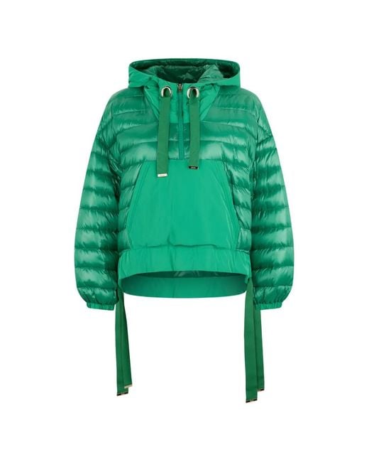 Herno Green Hooded Zip-Fastening Jacket