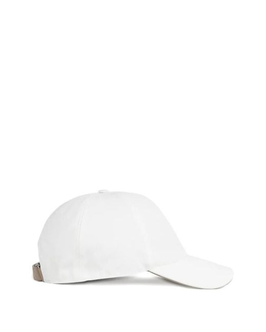 Canali White Embroidered-Logo Baseball Cap for men