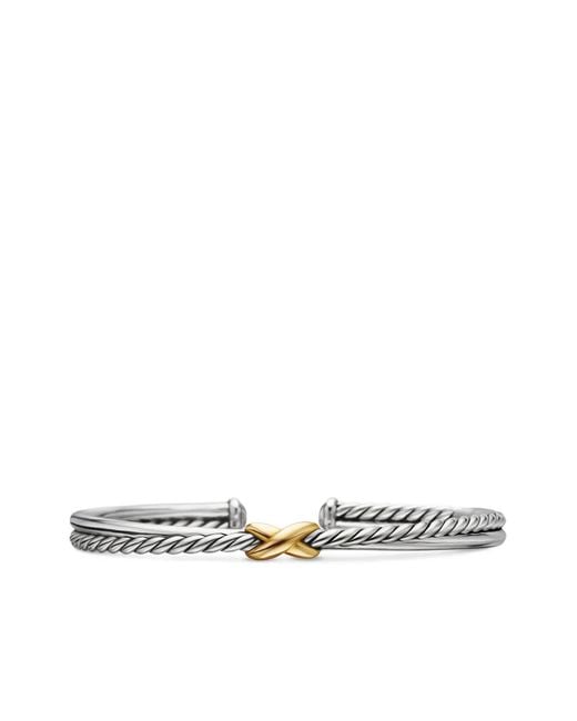 David Yurman White 18Kt And Sterling Petite X Center Station Bracelet (5.2Mm)