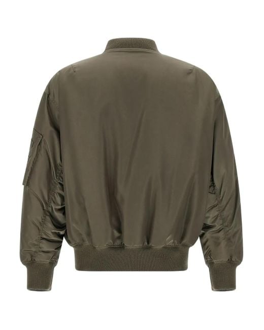 Saint Laurent Green Ribbed-Cuff Bomber Jacket for men