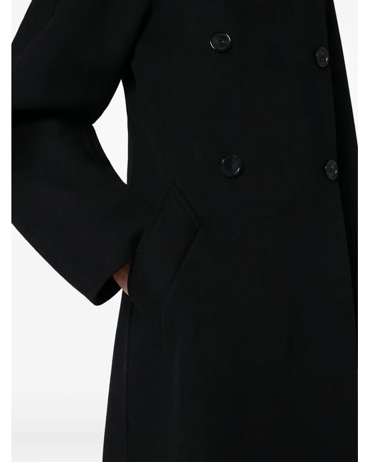 Loewe Black Double-Breasted Wool Coat