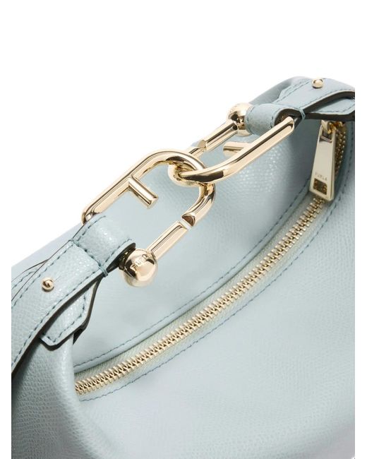 Furla Gray Tonie Leather Clutch Bag