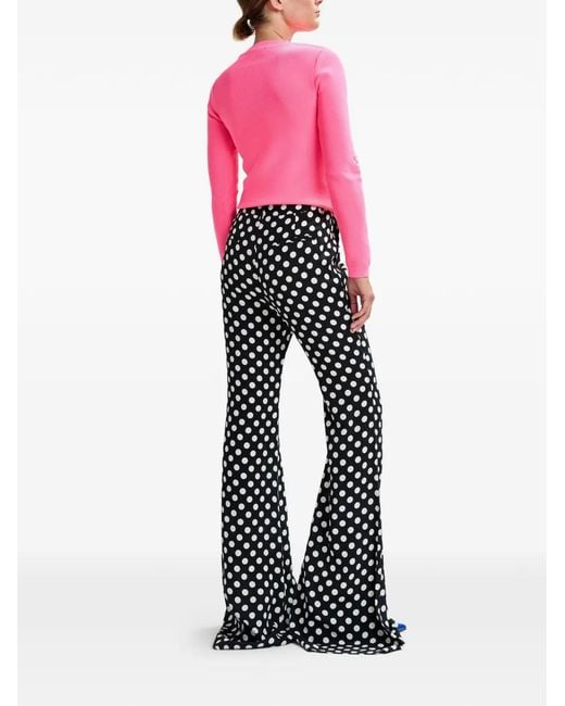 Essentiel Antwerp Black Polka-Dot Flared Trousers