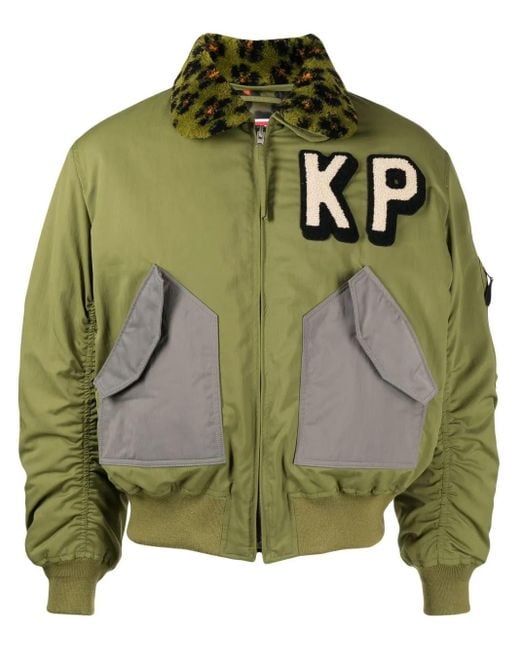 KENZO Bomberjacke Mit Logo-Stickerei in Green für Herren