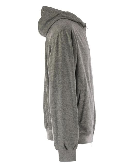 Fedeli Gray Reversible Hooded Jacket for men